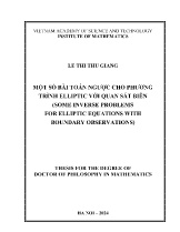 Luận án Một số bài toán ngược cho phương trình elliptic với quan sát biên (some inverse problems for elliptic equations with boundary observations) thesis for