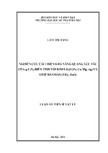 Luận án Nghiên cứu cải thiện khả năng quang xúc tác của g-C₃N₄ biến tính với kim loại (Fe, Co, Mg, Ag) và oxit bán dẫn (TiO2, ZnO)