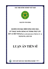 Luận án Nghiên cứu đặc điểm nông sinh học, kỹ thuật nhân giống và trồng trọt cây bảy lá một hoa [paris vietnamensis (takht.) h. li] tại Sa Pa, Lào Cai