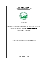 Luận án Nghiên cứu đặc điểm sinh thái và giải pháp bảo tồn loài vọoc đen má trắng (trachypithecus francoisi) tại tỉnh Tuyên Quang
