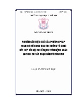 Luận án Nghiên cứu hiệu quả của phương pháp nong vòi tử cung qua soi buồng tử cung kết hợp với nội soi ổ bụng trên bệnh nhân vô sinh do tắc đoạn gần vòi tử cung