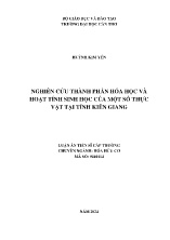 Luận án Nghiên cứu thành phần hóa học và hoạt tính sinh học của một số thực vật tại tỉnh Kiên Giang