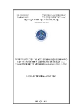 Luận án Nghiên cứu yếu tố ảnh hưởng đến lượng bổ cập từ nước mưa cho nước dưới đất các trầm tích đệ tứ vùng đồng bằng sông Hồng