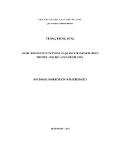 Luận án Some distance functions in quantum information theory and related problems