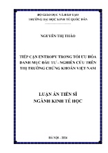 Luận án Tiếp cận entropy trong tối ưu hóa danh mục đầu tư. Nghiên cứu trên thị trường chứng khoán Việt Nam