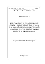 Luận án Tình trạng kháng thể IgG kháng sởi ở trẻ 2 - 9 tháng tuổi và tính an toàn, tính sinh miễn dịch sau tiêm vắc xin sởi MVVAC cho trẻ từ 6 - 8 tháng tuổi tại huyện Tứ Kỳ, tỉnh Hải Dương