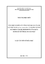 Luận án Tổng hợp, nghiên cứu tính chất quang của hệ vật liệu nano lnvo₄, lnpo₄ (Ln = Y, Gd) pha tạp ion đất hiếm và Bi (III), định hướng ứng dụng đánh dấu huỳnh quang bảo mật