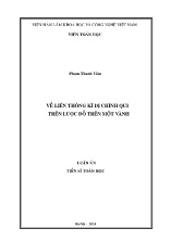 Luận án Về liên thông kì dị chính qui trên lược đồ trên một vành